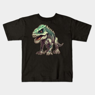 Spooky Scary Chibi T-Rex Isometric Dinosaur Kids T-Shirt